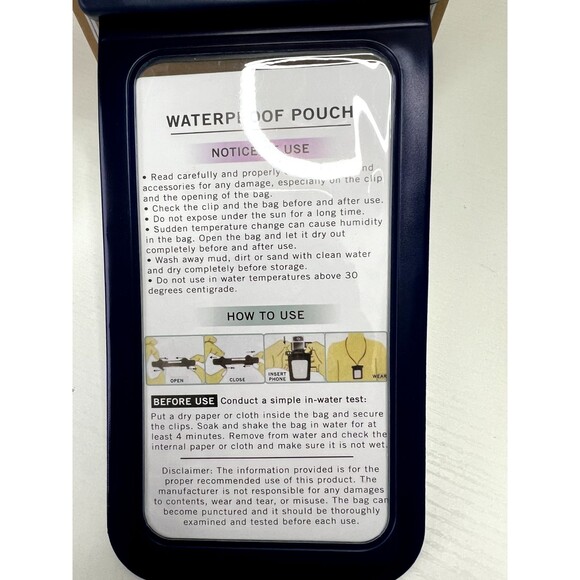 NWT Oak and Reed Waterproof Pouch Clear View Touch Screen Travel Beach Pool New - Picture 4 of 9